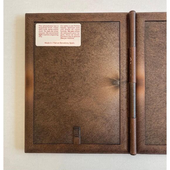 Birks Triple Hinged Photo Frame Silver Tone with Beaded Border Design - Picture 10 of 15